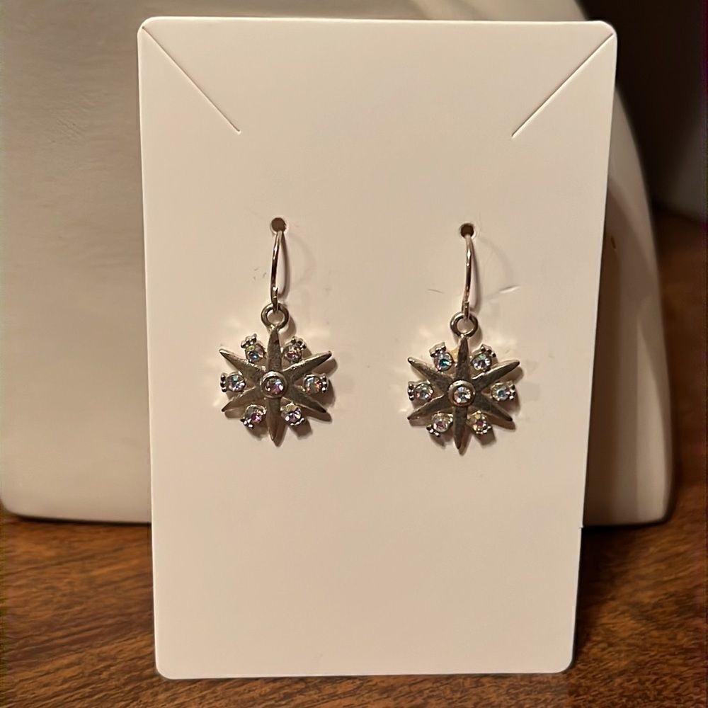 Bundle Sale 3 for $15 | Silver Tone Snowflake With Rhinestone Earrings